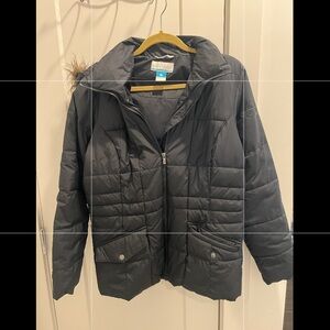 Columbia black zip up short winter coat